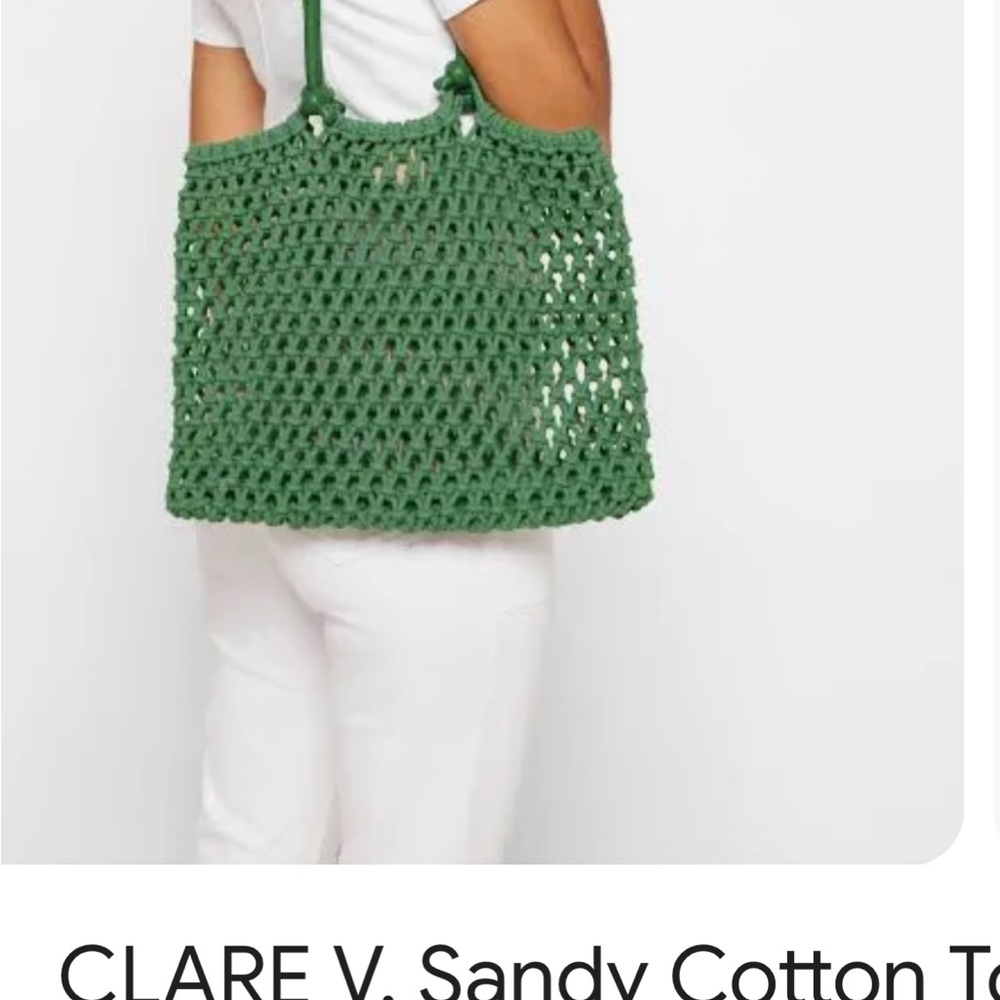 Clare V Sandy Beach Bag - Green! Hard to find color!! A fresh, fun & classic